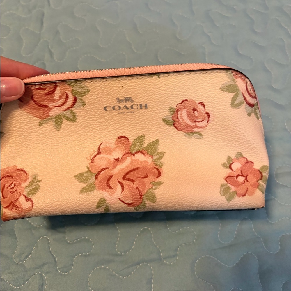 Coach Pink Floral small Cosmetic Case